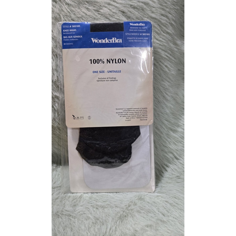 RARE Knee Highs WONDERBRA O/S Nignt Shade‎ Ombrage Nylon Socks 2 Pair Hosiery - Picture 5 of 8